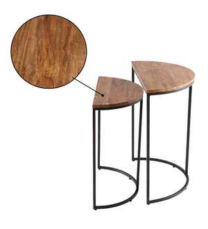 Industrial-Style Semi-Circle Nesting Tables, Set of 2