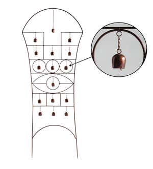 Arched Copper Finish Bell Trellis Stake
