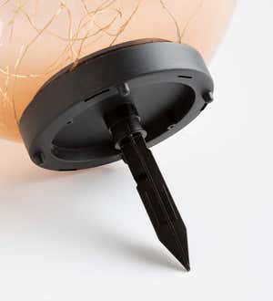 Amber Solar Lighted Globe Stake, Medium