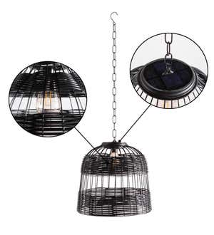 All-Weather Wicker Solar Pendant Lamp, Large