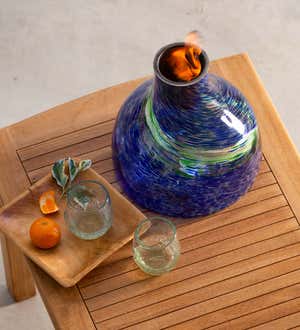 Glowing Glass Tabletop Fire Bowl