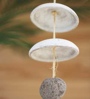 Clay and River Rock Moon Chime