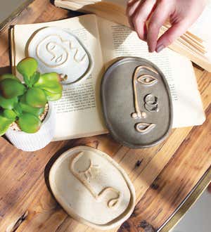 Ceramic Abstract Trinket Dishes, Set of 3