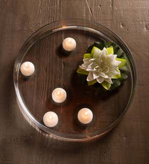Shallow Glass Bowl for Floating Candles, Large