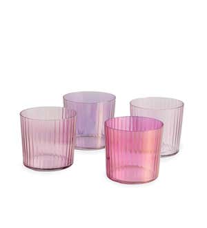Hand-Painted Gem Glass Short Tumblers, Set of 4