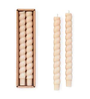 Unscented Twisted Tapered Candles, Set of 2