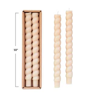 Unscented Twisted Tapered Candles, Set of 2