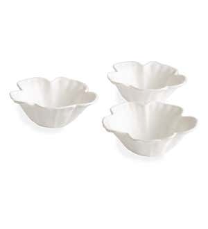 Porcelain Petaled Floating Tealight Holders, Set of 3