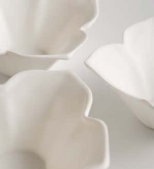 Porcelain Lilac Floating Tealight Holders, Set of 3
