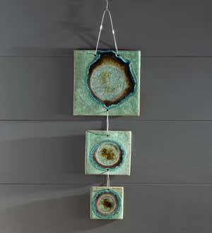 3-Tiered Ceramic and Glass Tile Wall Hanging