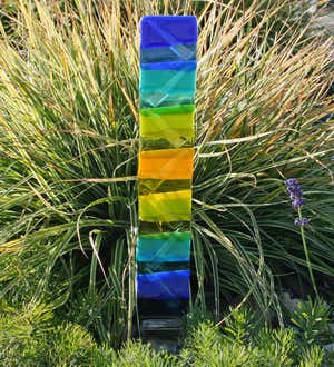 Garden Art Fused Glass Totem Stake