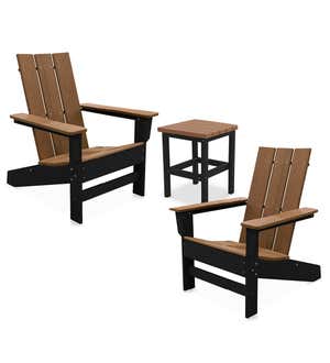 Aria Adirondack Natural Chair and Table, Set of 3