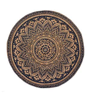 Mandala Printed Round Jute Rug