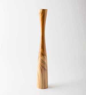 Glass Infused Teak Candle Holder, Tall