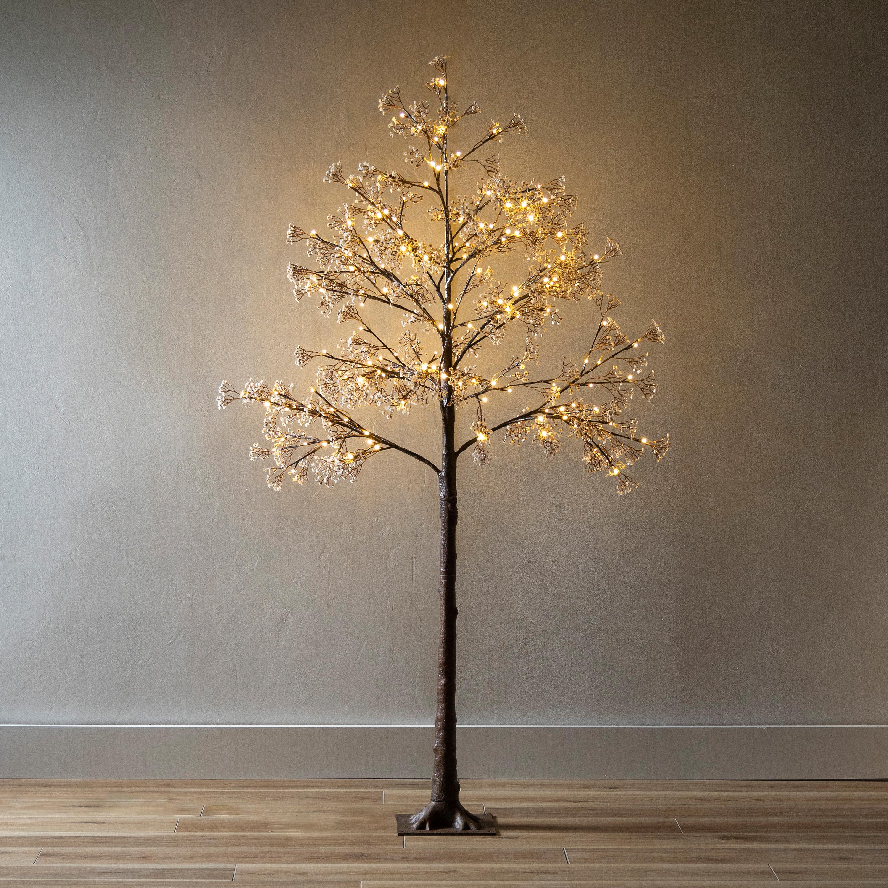 Indoor/Outdoor Lighted Baby's Breath Tree, 6'H
