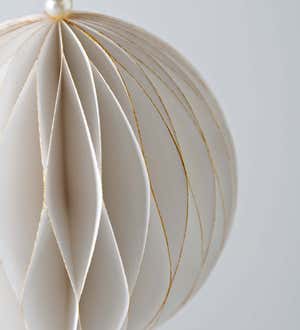 Hand-Cut Honeycomb Paper Ball Ornament