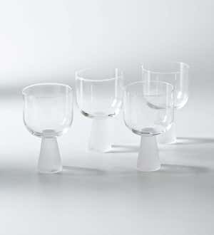 Frosted Base Wine and Coup Glass Collection