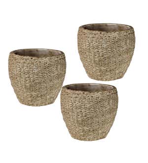 Pedro Cement Basket Small Cachepot, Set of 3