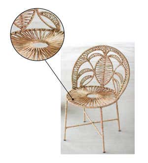 Woven Seagrass and Iron Accent Chair