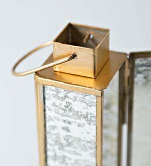 Slender Mercury Glass Lantern, Small