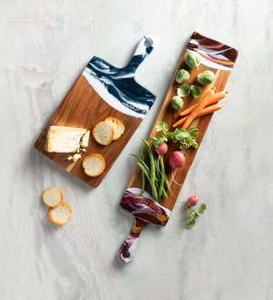 Eco-Resin Accented Cheese Board Charcuterie Tray