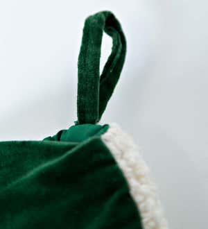 Pine Forest Hand-Hooked Wool Christmas Stocking