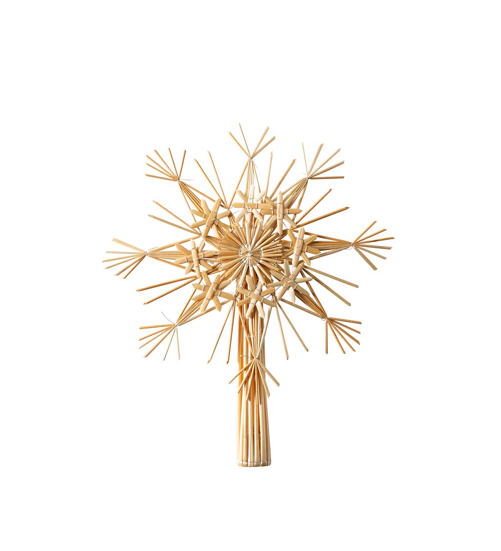 Handcrafted Straw Star Tree Toppers - Braid