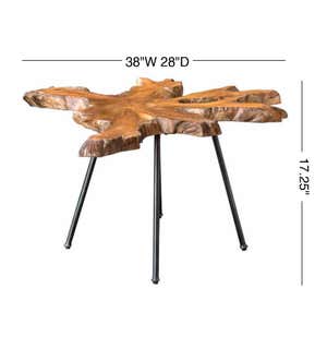 Kravitz Teak Wood Slice Coffee Table
