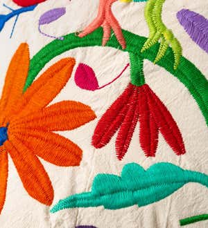 Otomi Mexican Embroidered Bird Stitched Pillow Cover