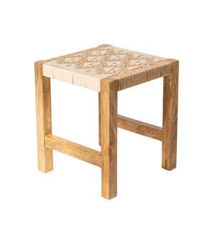Handwoven Bench and Stool, Set of 2