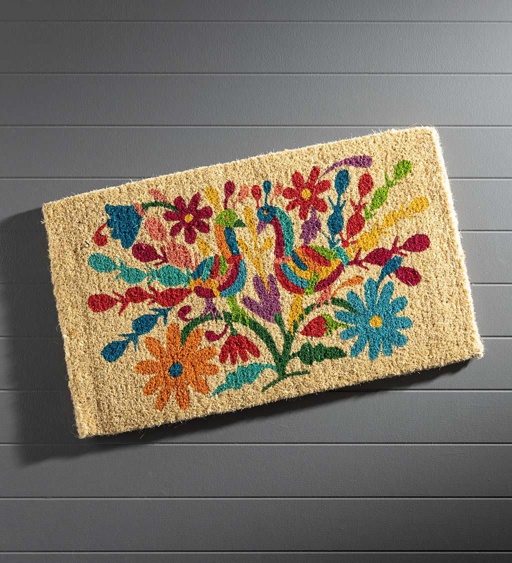 Otomi Mexican Peacock Coir Doormat