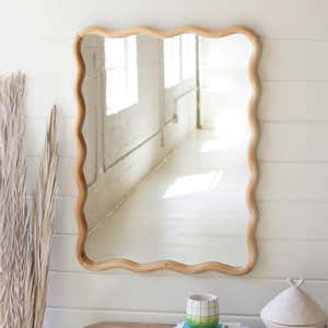 Squiggle-Framed Wood Mirror