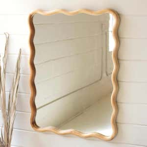 Squiggle-Framed Wood Mirror