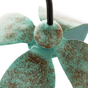 Verdigris Flower-Shaped Stake