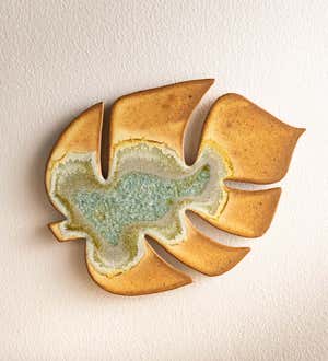 Ceramic and Glass Monstera Leaf Wall Art/ Trivet