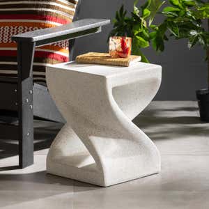 Outdoor White Twist Side Table