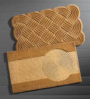 Embossed Modern Natural Coco Coir Non-slip Welcome Door Mat for