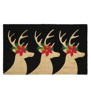 Holiday Reindeer Coir Doormat