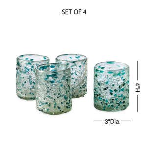 Blue Frost Confetti Recycled Glassware Collection