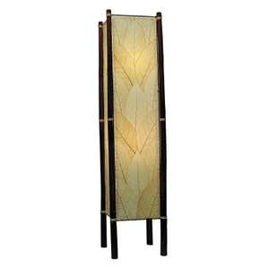 Handcrafted Rattan and Cocoa Leaves Floor Lamp