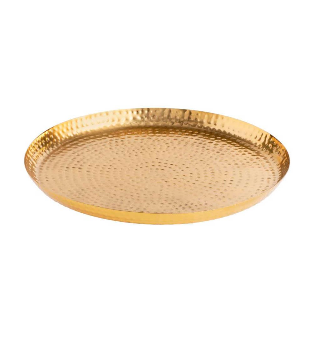 Hammered Brass Metal Nesting Tray, Large