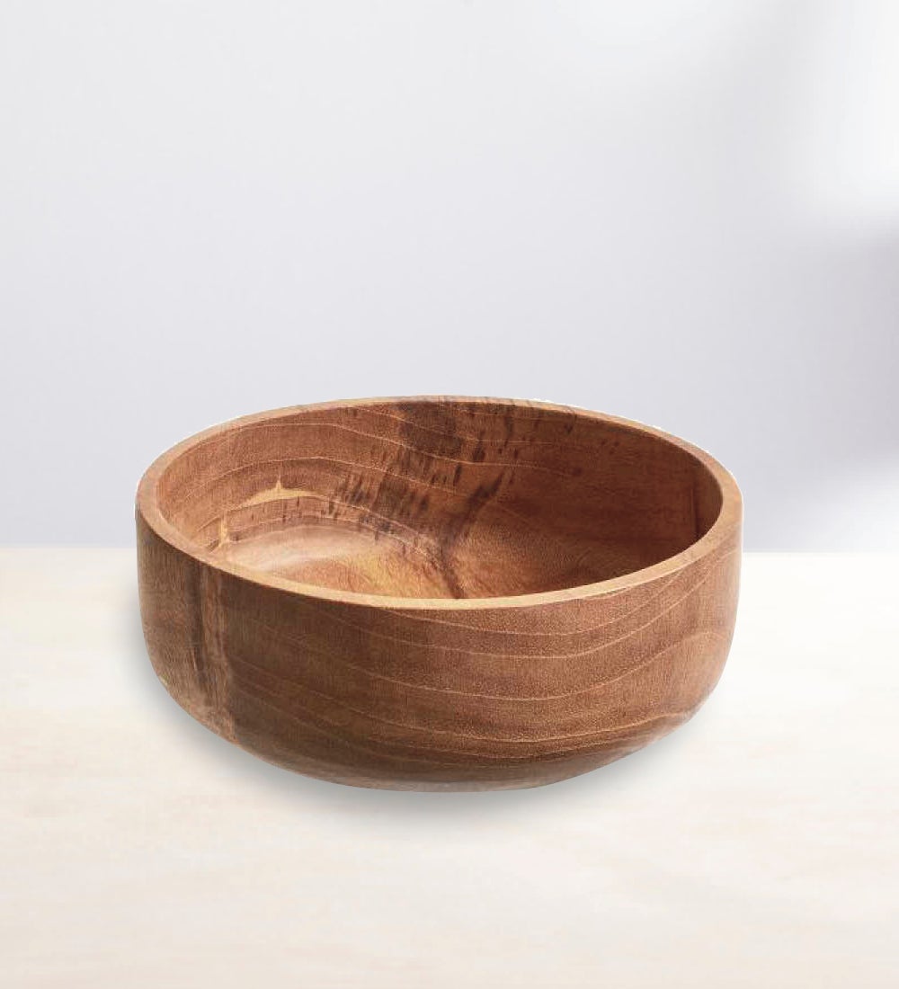 Chiku Teak Wood Bowl, Medium