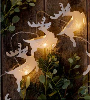 Reindeer LED Lighted Paper Garland