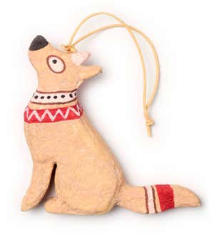 Recycled Fabric-Mache Dog Ornament