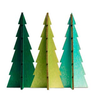 Tannenbaum Tabletop Wood Christmas Tree, Set of 3