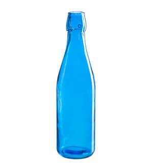 Garden Brilliant Blue Glass Bottles, Set of 6