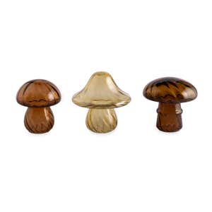 Autumn Glass Mushrooms, Set of 3