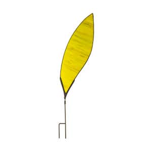 Stained Glass Leaf-Shaped Stakes