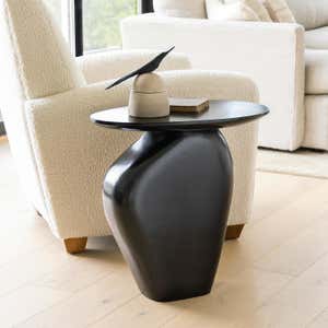 Modern Black Pebble Side Table