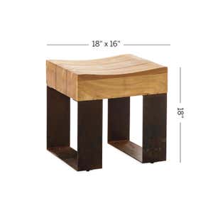 Indoor/ Outdoor Montanha Reclaimed Wood and Metal Bench
